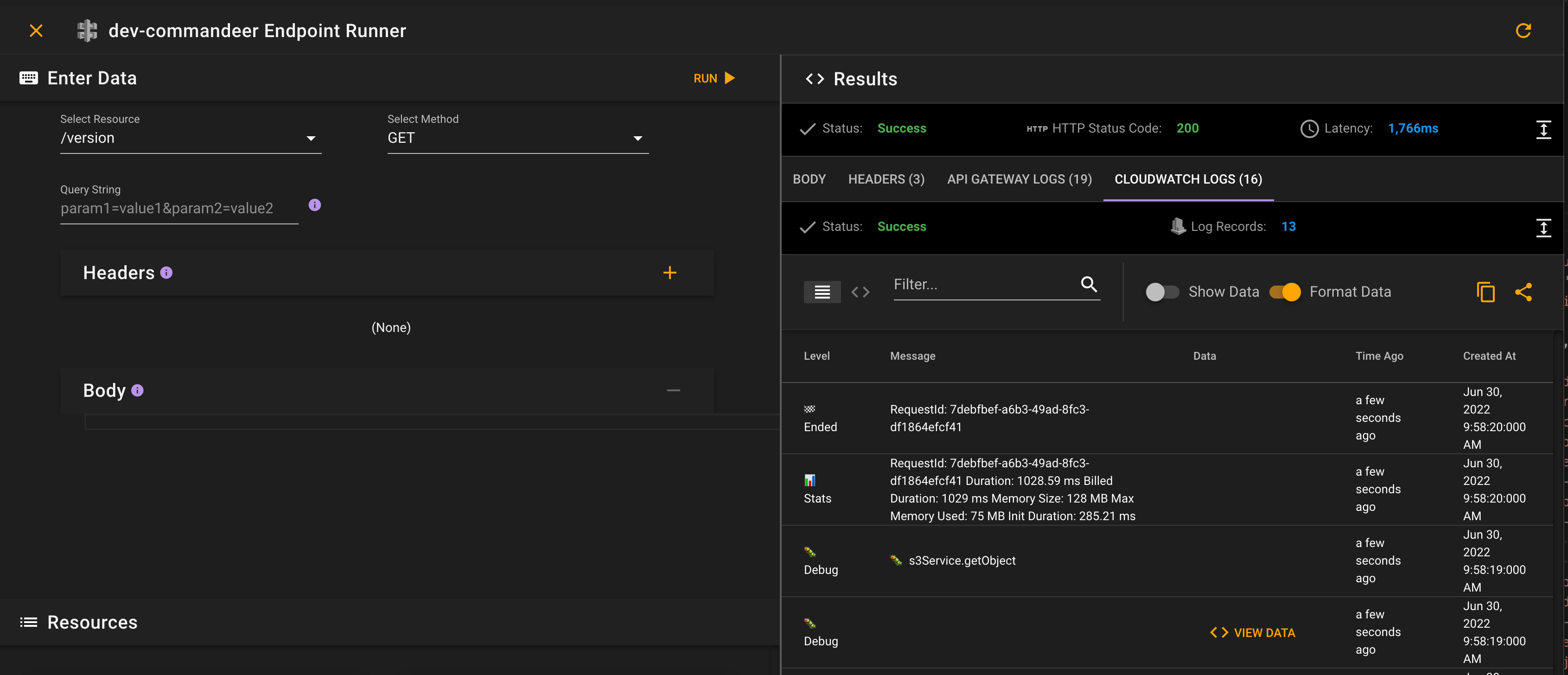 API Gateway Testing Results