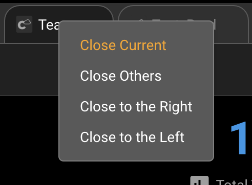 Tab context menu